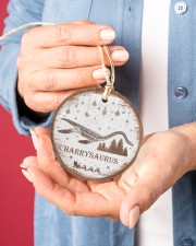 Christmas - Elasmosaurus - Personalized Circle ornament - single (porcelain) aos-circle-ornament-single-porcelain-lifestyles-01