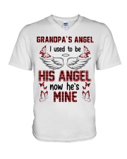 Grandpa's Angel- I Used To Be His Angel Now He's Mine V-Neck T-Shirt tile