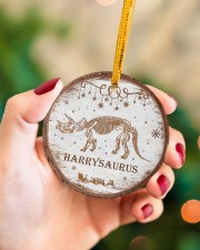 Christmas - Triceratops - Personalized Circle ornament - single (porcelain) aos-circle-ornament-single-porcelain-lifestyles-09