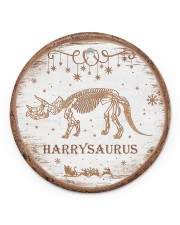 Christmas - Triceratops - Personalized Circle ornament - single (porcelain) front