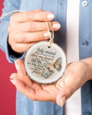 My Mind Still Talks To You - Butterfly Circle ornament - single (porcelain) aos-circle-ornament-single-porcelain-lifestyles-01