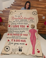 To My Daughter - Nurse - Not All Heroes Wear Capes Large Fleece Blanket - 60" x 80" aos-coral-fleece-blanket-60x80-lifestyle-front-04