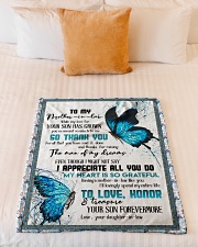 TO MY MOTHER-IN-LAW - BUTTERFLY - THANK YOU Small Fleece Blanket - 30" x 40" aos-coral-fleece-blanket-30x40-lifestyle-front-04