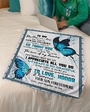 TO MY MOTHER-IN-LAW - BUTTERFLY - THANK YOU Small Fleece Blanket - 30" x 40" aos-coral-fleece-blanket-30x40-lifestyle-front-07