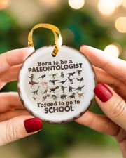 Saurus Christmas - Born To be A Paleontologist Circle ornament - single (porcelain) aos-circle-ornament-single-porcelain-lifestyles-08