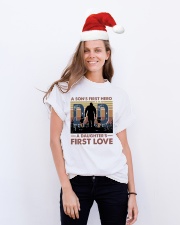 T-SHIRT - DAD AND CHILD - FIRST HERO FIRST LOVE Classic T-Shirt lifestyle-holiday-crewneck-front-1
