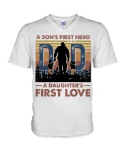 T-SHIRT - DAD AND CHILD - FIRST HERO FIRST LOVE V-Neck T-Shirt tile