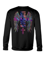 Husband Wife - Cross - I Asked God For An Angel Crewneck Sweatshirt tile