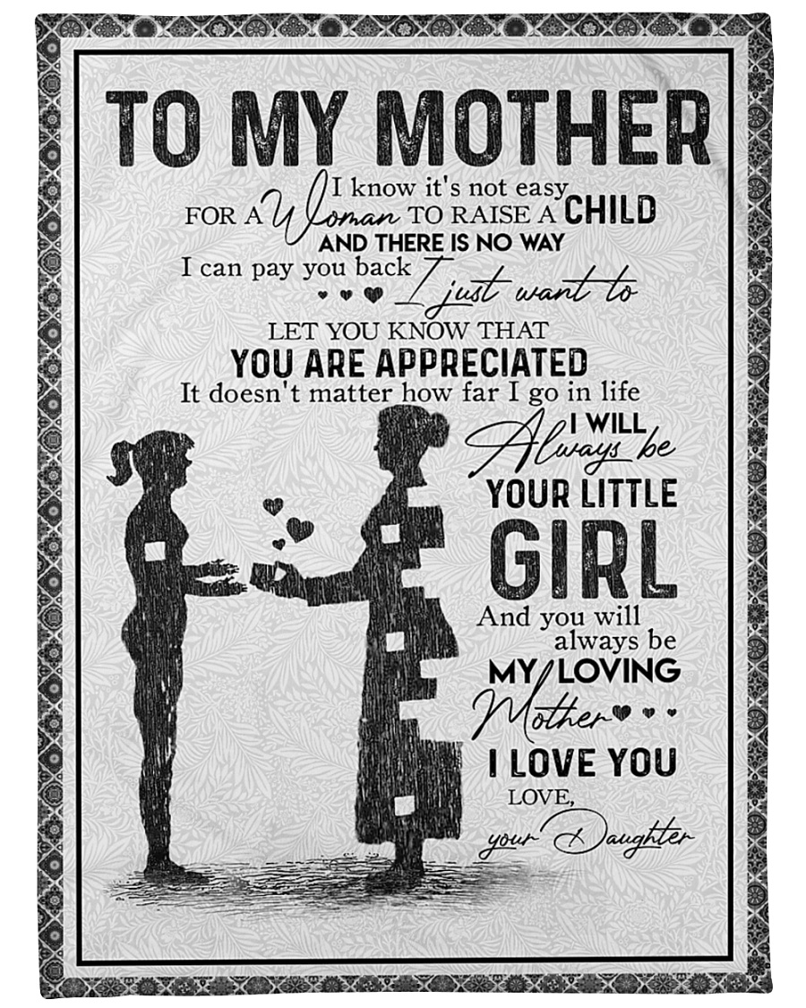 DAUGHTER TO MOTHER Large Fleece Blanket - 60" x 80"