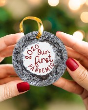 Christmas - Corona Virus Pandemic - Oh QuaranTree Circle ornament - single (porcelain) aos-circle-ornament-single-porcelain-lifestyles-08
