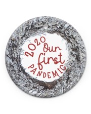 Christmas - Corona Virus Pandemic - Oh QuaranTree Circle ornament - single (porcelain) front