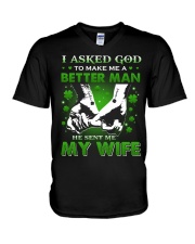 HUSBAND - HUSBAND T-SHIRT - PATRICK'S DAY V-Neck T-Shirt thumbnail