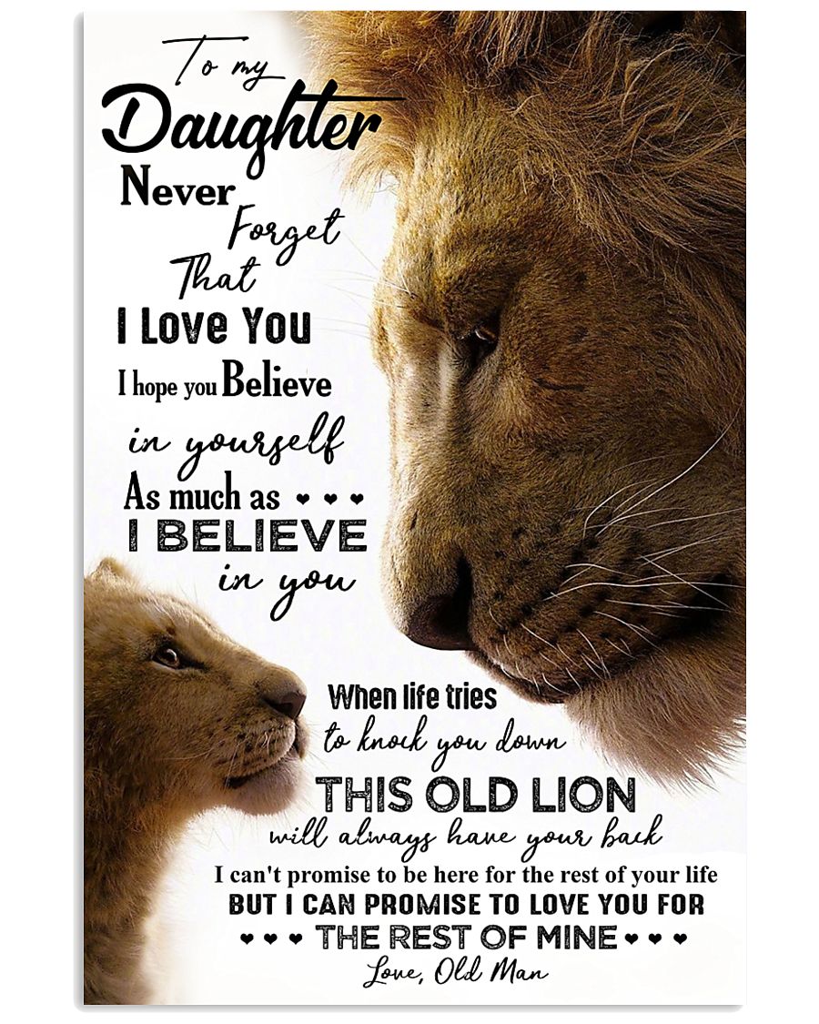 POSTER - TO MY DAUGHTER - OLD MAN - NEVER FORGET 16x24 Poster