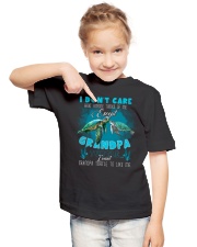 To Grandchild - I Don't Care What Anyone Youth T-Shirt lifestyle-youth-tshirt-front-2