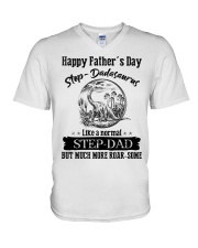 T-SHIRT - TO MY BONUS DAD - DADASAURUS V-Neck T-Shirt tile