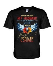 T-SHIRT - MY ANGEL HUSBAND - WINGS - THE SAME V-Neck T-Shirt thumbnail