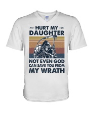 T-SHIRT - TO DAD- HURT MY DAUGHTER V-Neck T-Shirt tile
