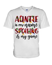 Auntie is my name Spoiling is my game V-Neck T-Shirt thumbnail