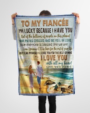 TO MY FIANCÉE - COUPLES - I LOVE YOU Small Fleece Blanket - 30" x 40" aos-coral-fleece-blanket-30x40-lifestyle-front-14