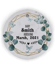 To Dad Christmas - Baby Announcement Circle Ornament (Wood tile