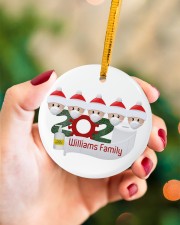 Christmas - Quarantined Family - 2020 Personalized Circle ornament - single (porcelain) aos-circle-ornament-single-porcelain-lifestyles-09