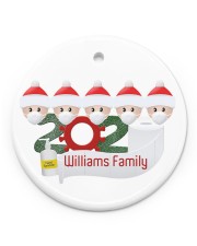 Christmas - Quarantined Family - 2020 Personalized Circle ornament - single (porcelain) front