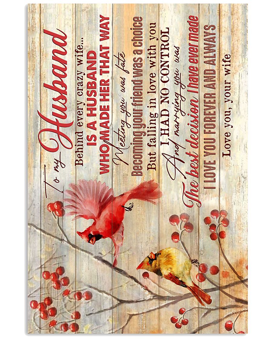 TO MY HUSBAND - CARDINAL - I LOVE YOU 16x24 Poster