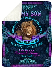 To Son - When Life Tries To Knock You Down Sherpa Fleece Blanket tile