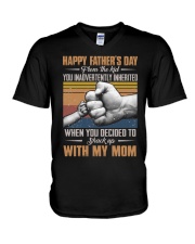 T-SHIRT - TO STEP DAD - HAPPY FATHER'S DAY V-Neck T-Shirt tile