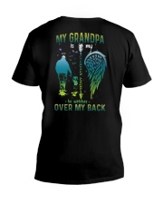 My grandpa- My hero- My guardian angel- He watches over my back V-Neck T-Shirt tile