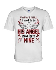 Baby's girl- I Used To Be His Angel Now He's Mine V-Neck T-Shirt tile