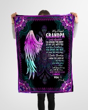 Angel - Grandpa - I Smile Because I Know You Loved Small Fleece Blanket - 30" x 40" aos-coral-fleece-blanket-30x40-lifestyle-front-14