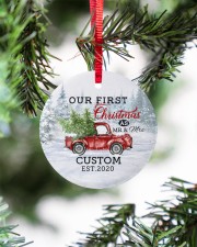 To My Wife - Christmas Truck - Our First Christmas Circle ornament - single (porcelain) aos-circle-ornament-single-porcelain-lifestyles-07