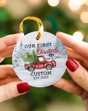 To My Wife - Christmas Truck - Our First Christmas Circle ornament - single (porcelain) aos-circle-ornament-single-porcelain-lifestyles-08