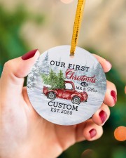 To My Wife - Christmas Truck - Our First Christmas Circle ornament - single (porcelain) aos-circle-ornament-single-porcelain-lifestyles-09