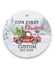To My Wife - Christmas Truck - Our First Christmas Circle ornament - single (porcelain) front