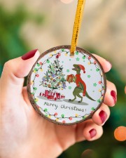 Saurus Christmas - Merry Christmas Circle ornament - single (porcelain) aos-circle-ornament-single-porcelain-lifestyles-09