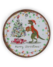 Saurus Christmas - Merry Christmas Circle Ornament (Wood tile