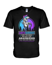 Some auntiesauruses cuss too much V-Neck T-Shirt thumbnail