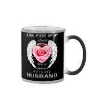 ANGEL HUSBAND - ROSE - A BIG PIECE OF MY HEART Color Changing Mug tile