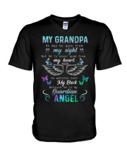 My grandpa- My guardian angel V-Neck T-Shirt tile