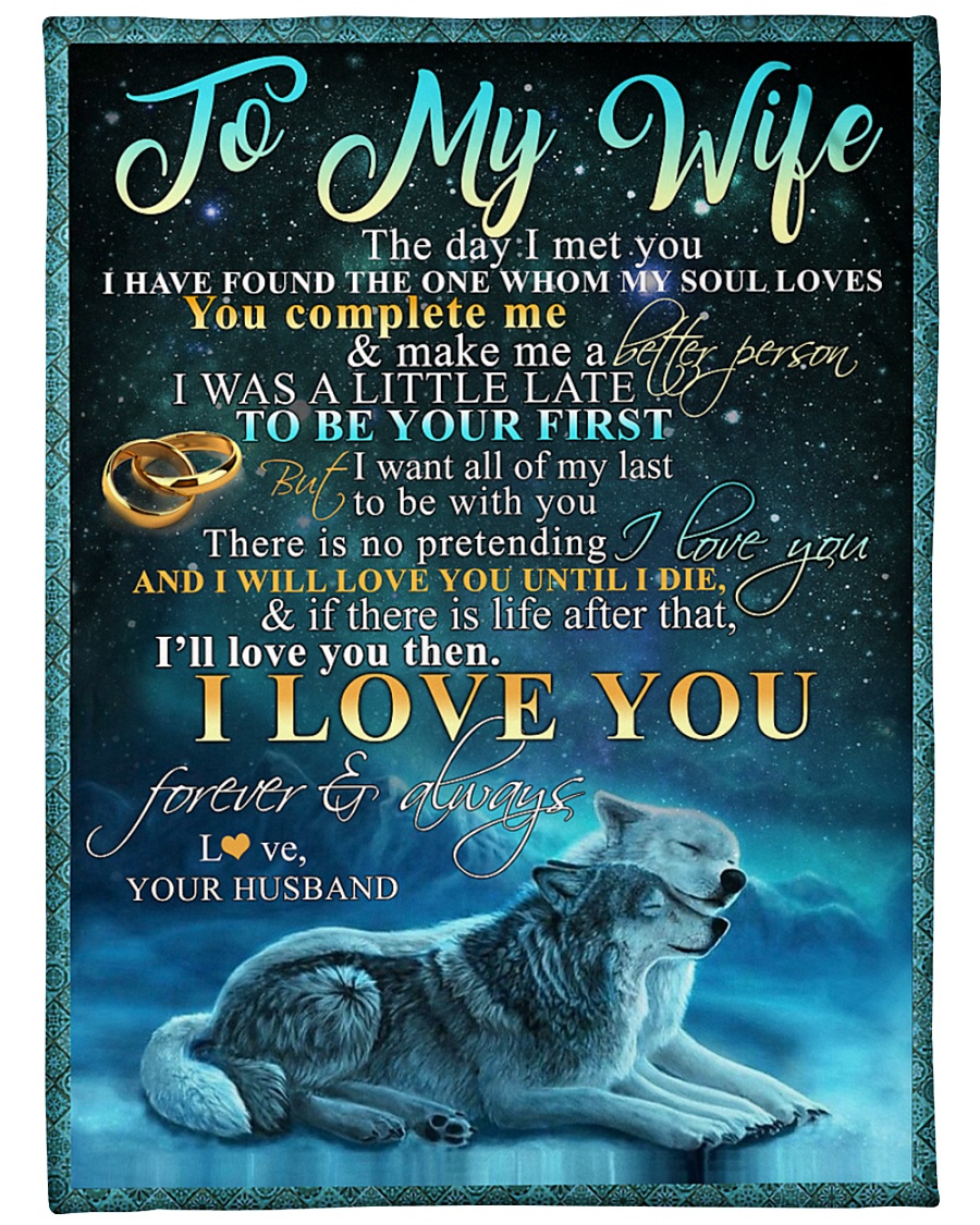 TO MY WIFE Large Fleece Blanket - 60" x 80"