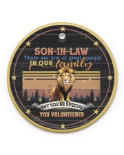 Son-in-law - Lion - You Volunteered Circle ornament - single (porcelain) front