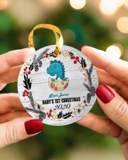 Dinosaurs - Baby's 1st Christmas - Personalized Circle ornament - single (porcelain) aos-circle-ornament-single-porcelain-lifestyles-08