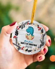 Dinosaurs - Baby's 1st Christmas - Personalized Circle ornament - single (porcelain) aos-circle-ornament-single-porcelain-lifestyles-09