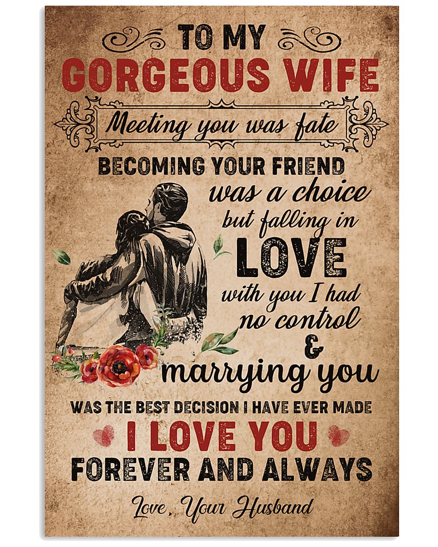 TO MY GORGEOUS WIFE 16x24 Poster