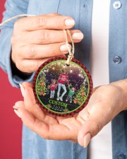 Auntie - Christmas - Personalized Circle ornament - single (porcelain) aos-circle-ornament-single-porcelain-lifestyles-01