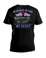 My grandpa- my hero- my guardian angel V-Neck T-Shirt tile