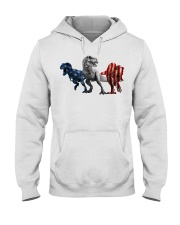 Dinosaur - Us Flag - Sticker Hooded Sweatshirt tile