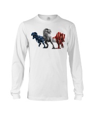 Dinosaur - Us Flag - Sticker Long Sleeve Tee tile